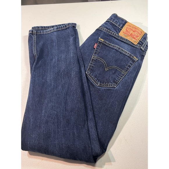 Levi's 505 Jeans Mens Size 34x32 Blue Regular Straight Rigid Denim Pants EUC - Picture 2 of 7